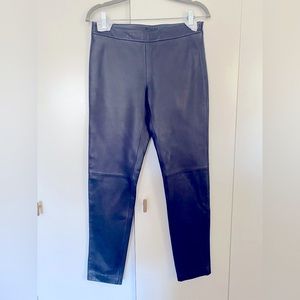 Tommy Hilfiger Navy Leather Pants